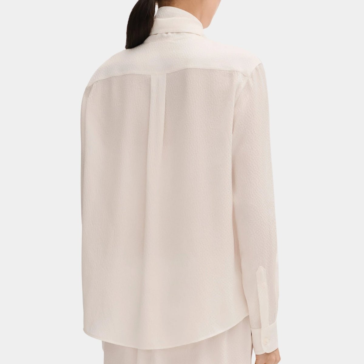 Long-sleeved Blouse in Silk Jacquard