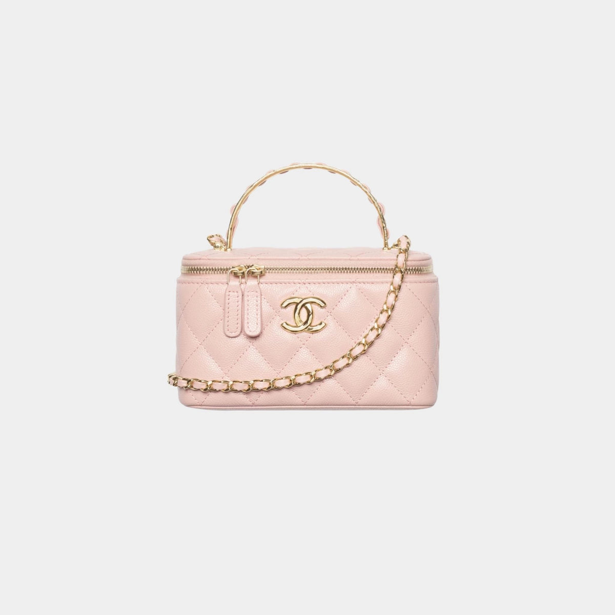 Long Vanity With Chain Grained Calfskin & Gold-Tone metal