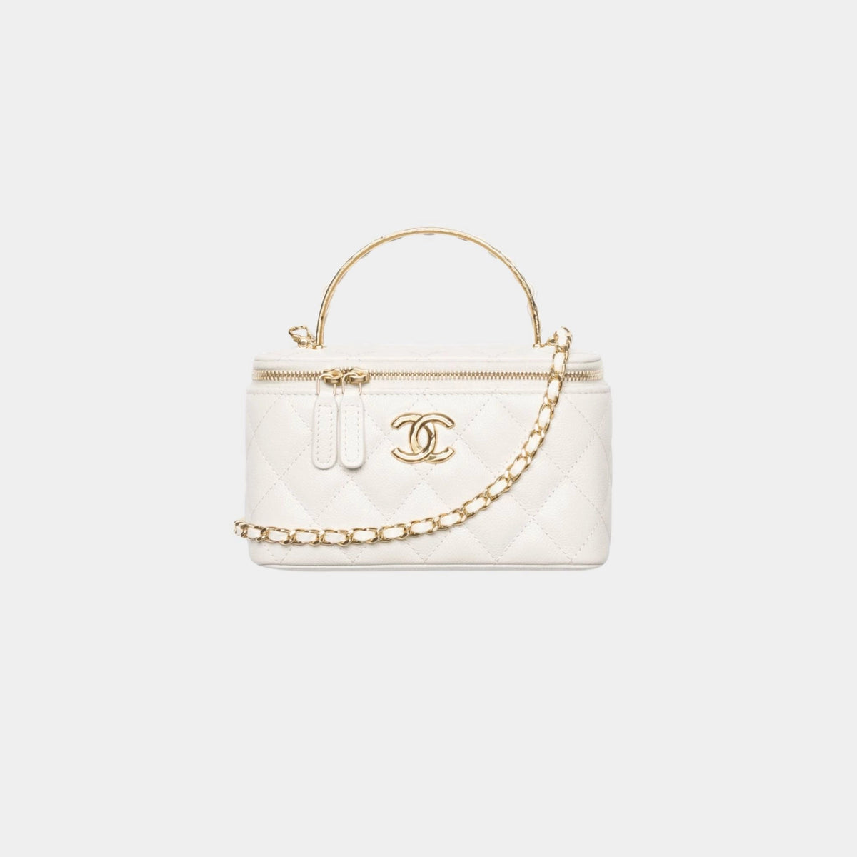 Long Vanity With Chain Grained Calfskin & Gold-Tone metal