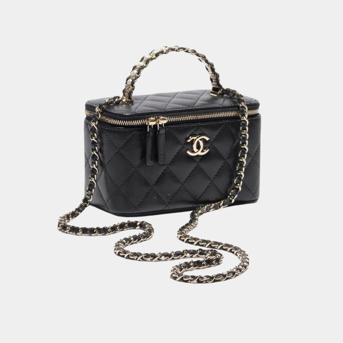 Long Vanity with Chain Grained Calfskin & Pearl