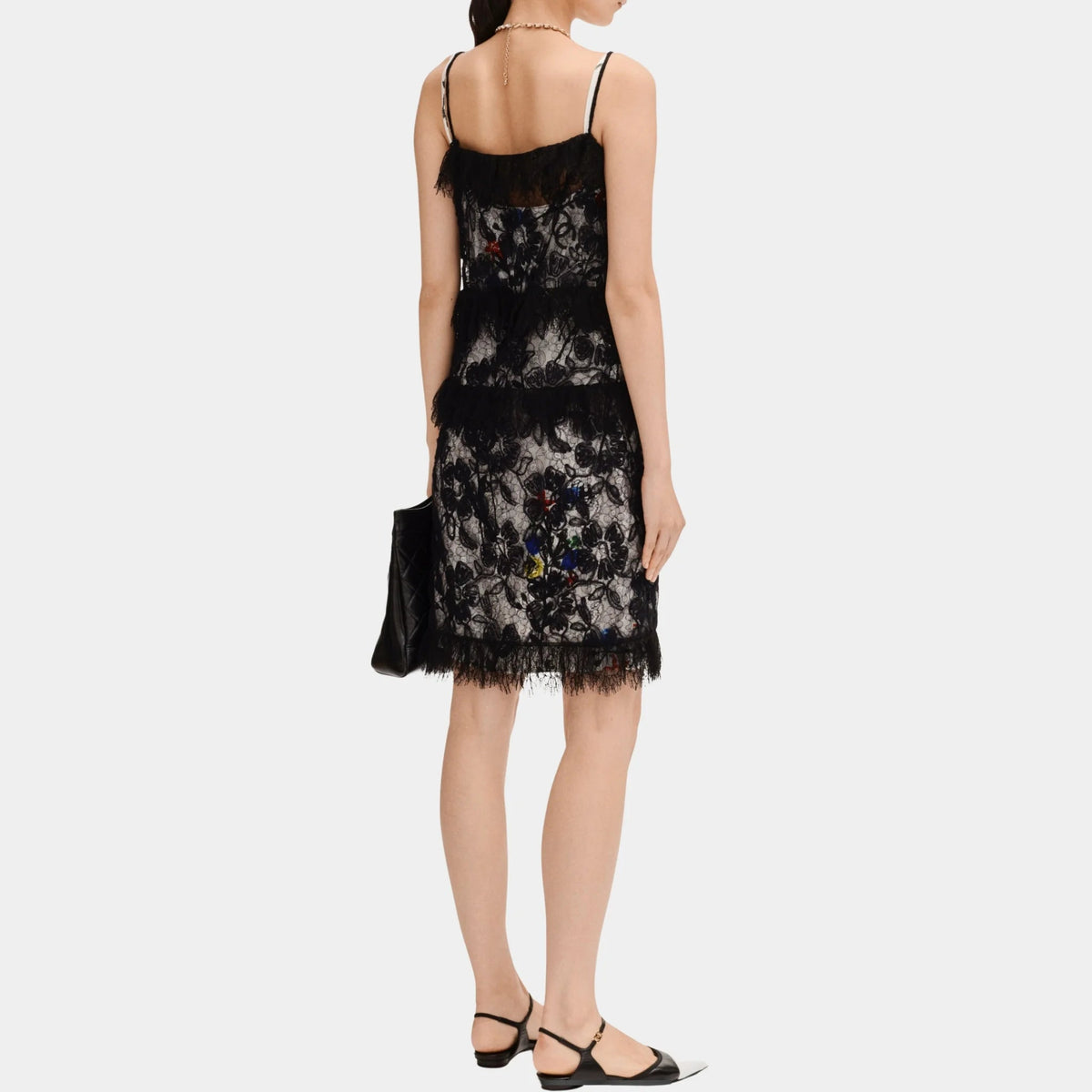 Midi Dress in Black Lace