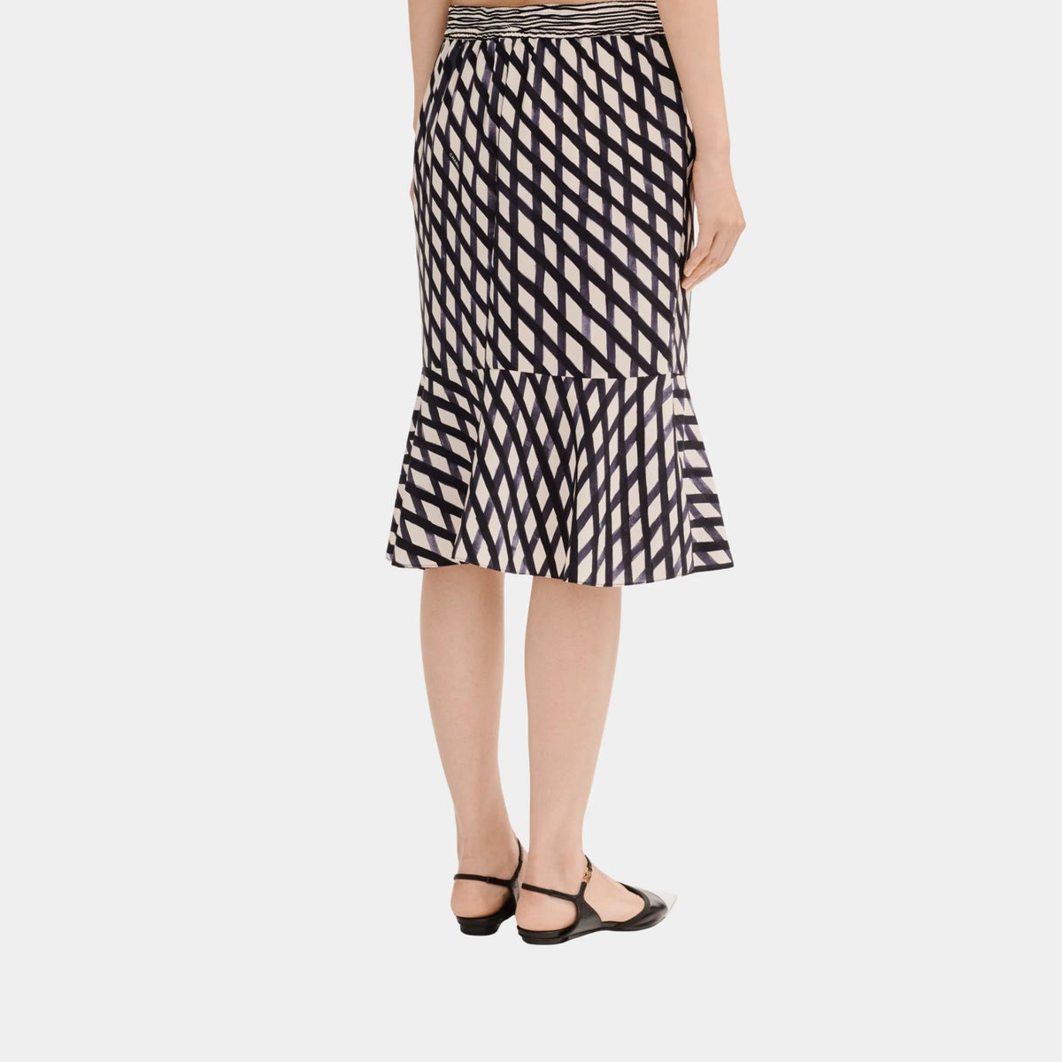 Midi Skirt in Printed Crepe de Chine