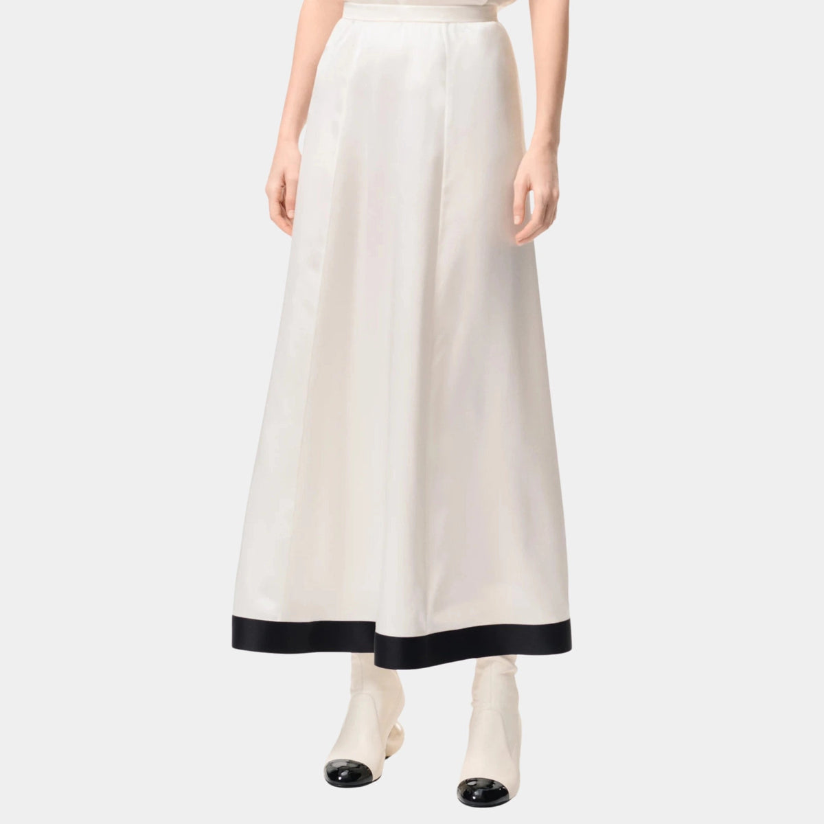 Midi Skirt in Silk Satin
