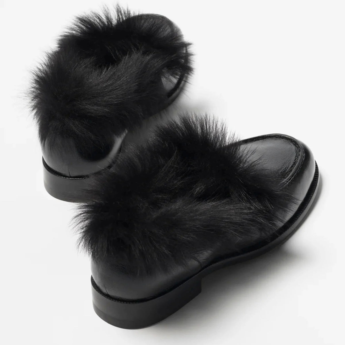 Moccasins Shiny Crumpled Lamb & Wool Lamb