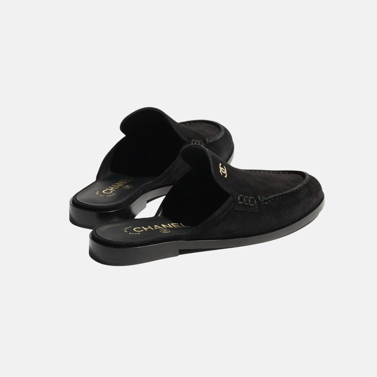 Mules in Black Calfskin