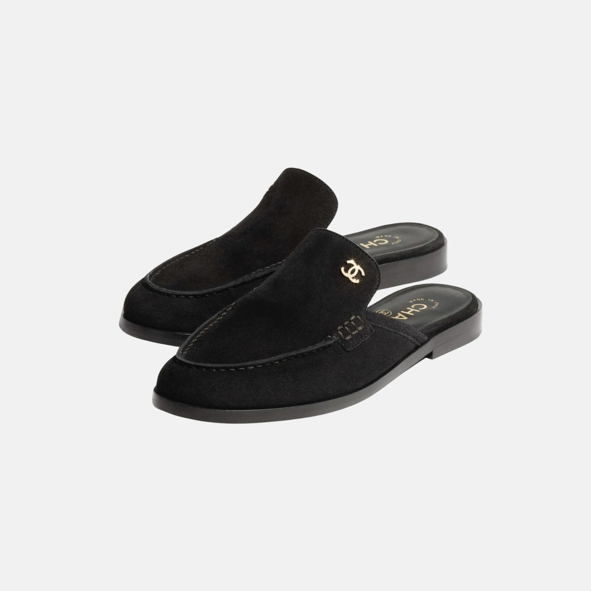Mules in Black Calfskin