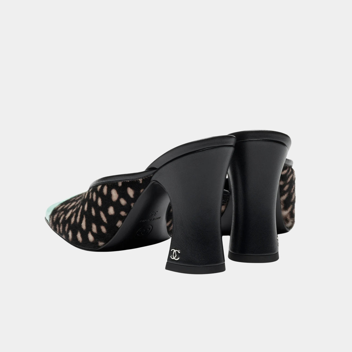 Mules in Lambskin & Patent Calfskin