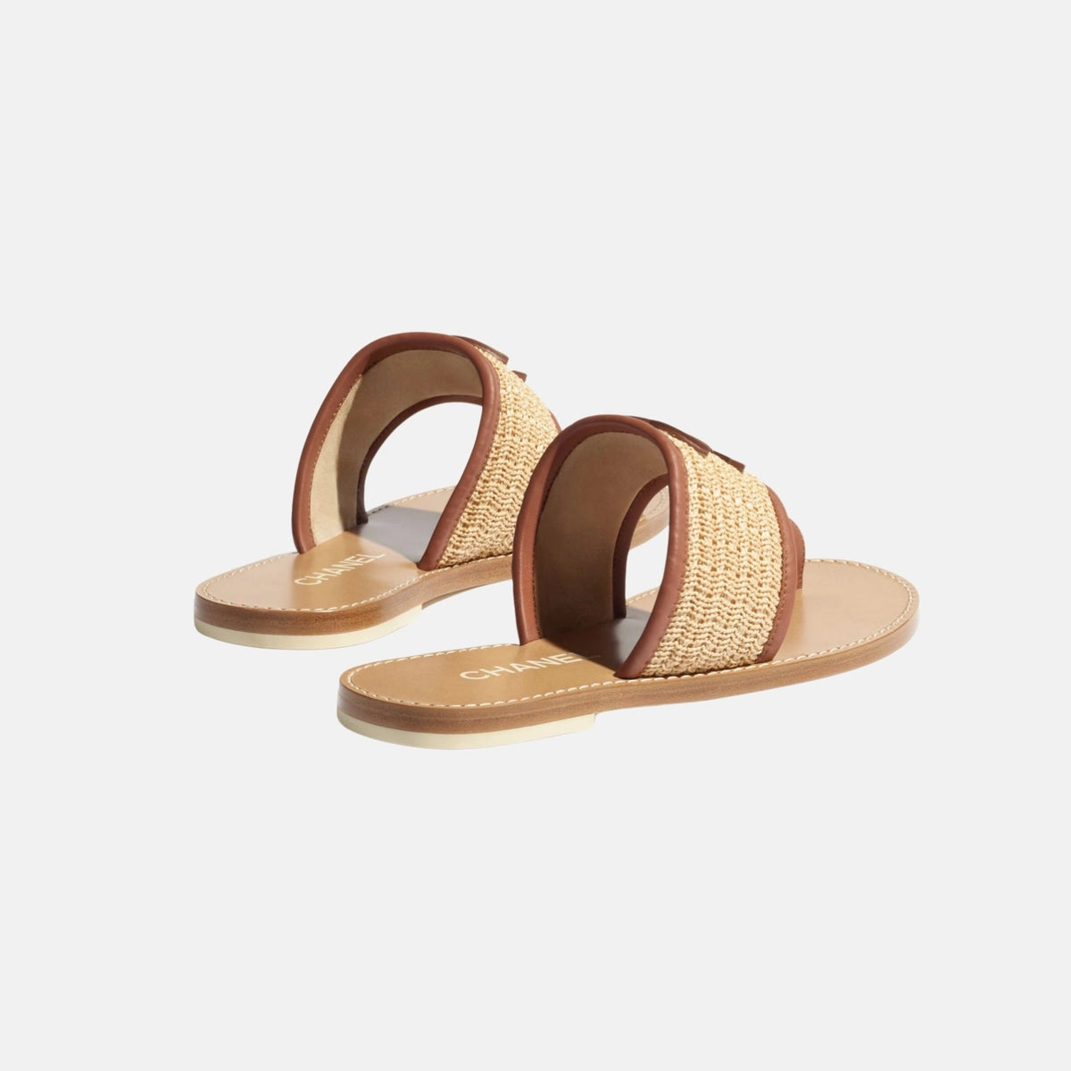 Mules in Raffia and Lambskin