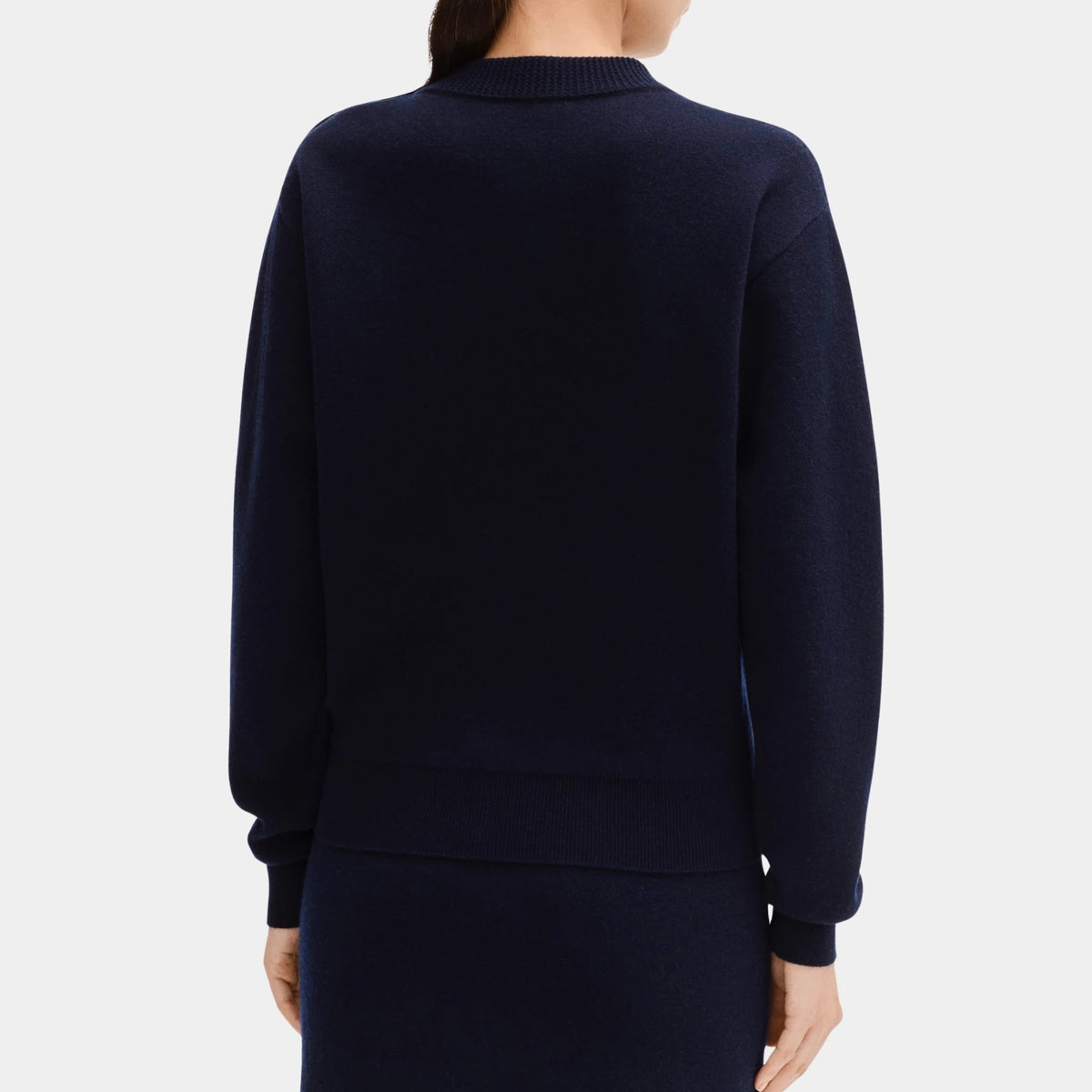 Navy Blue Sweater in Cashmere and Cotton