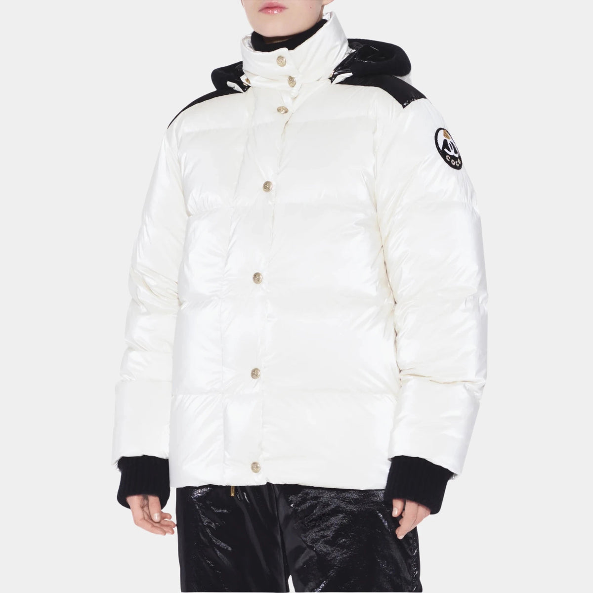 Puffy Jacket Mixed Fibers in Black and White