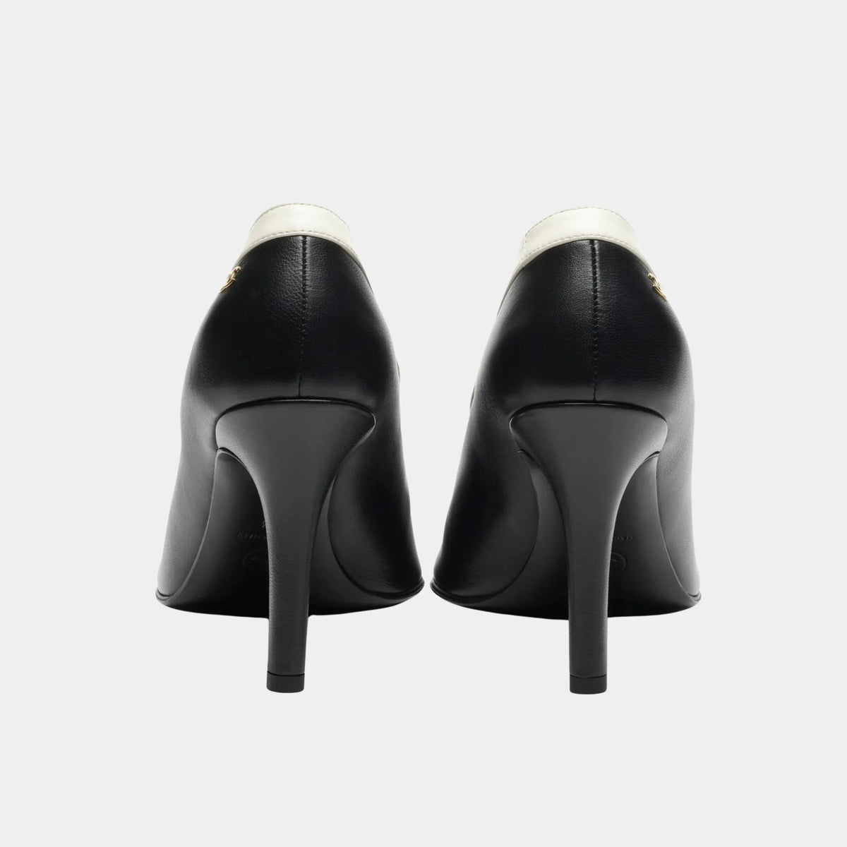 Pumps in Black & Ivory Lambskin