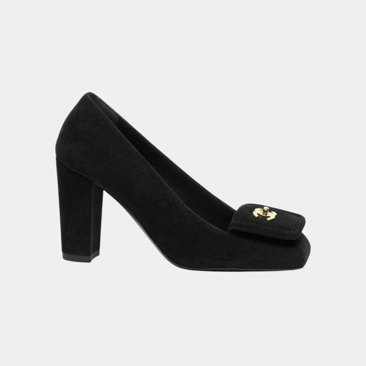 Pumps in Black Suede Calfskin