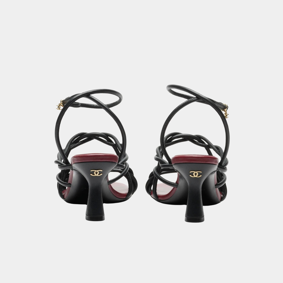 Sandals in Black Lambskin