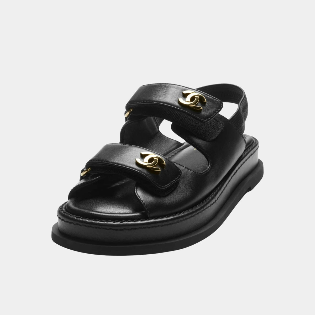 Chanel Sandals in Lambskin Black