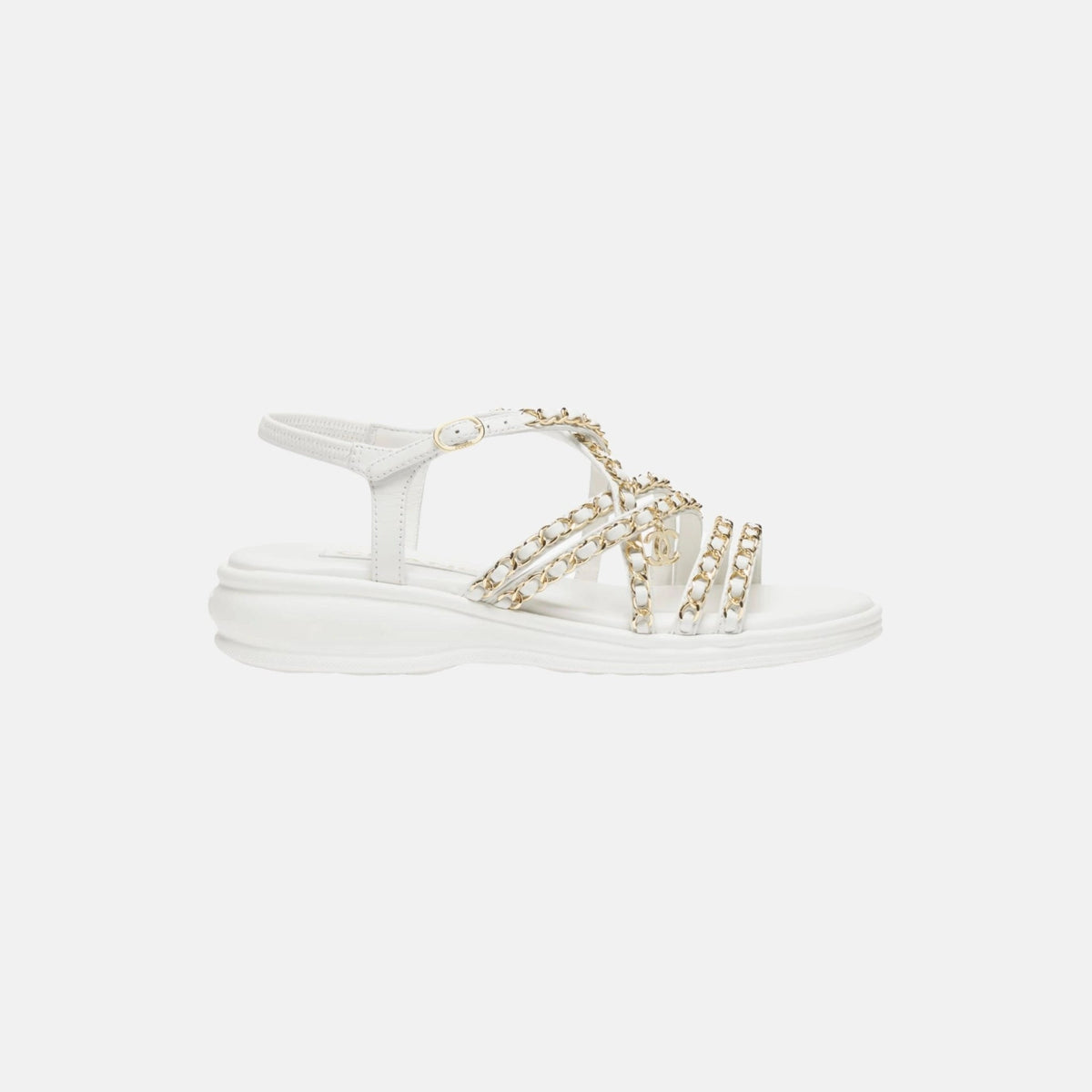 Sandals in Lambskin and Metal