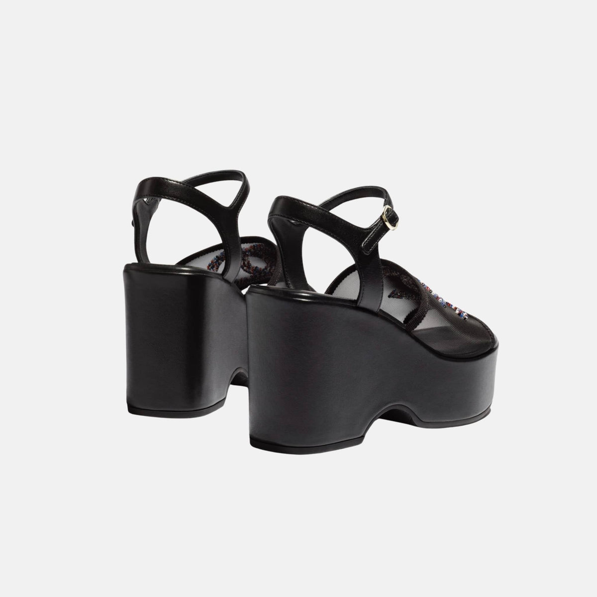 Sandals in Mesh and Glass Beads