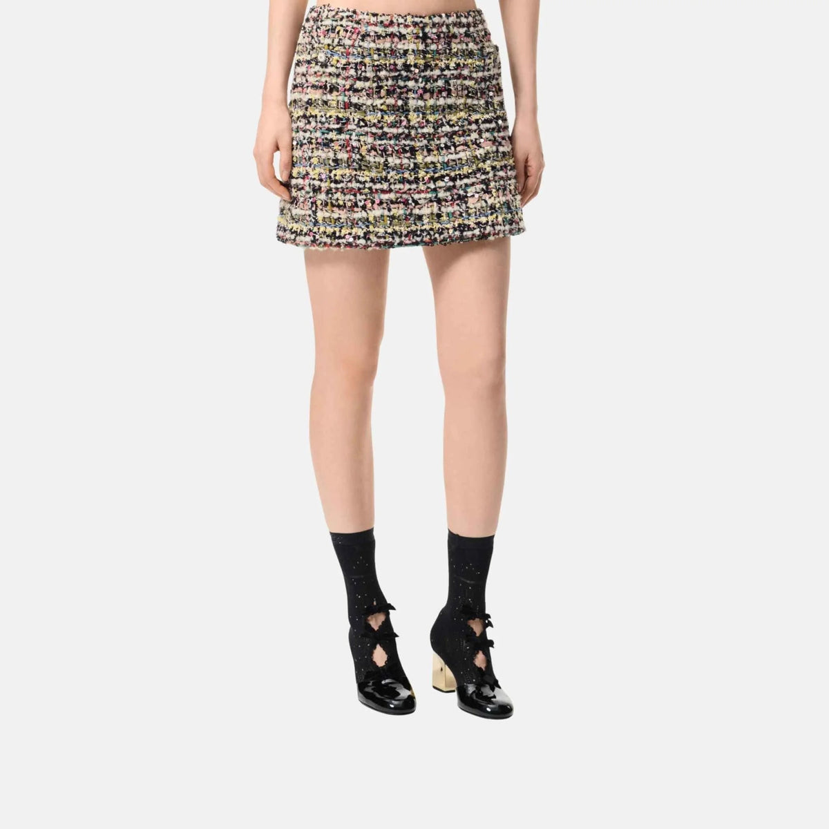 Short Skirt Cotton Tweed Multicolour