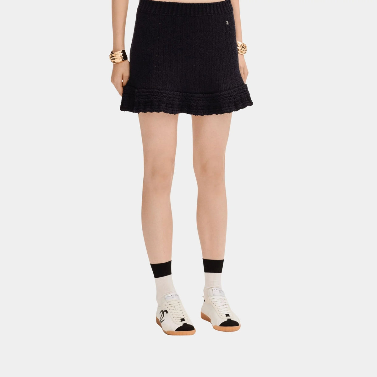 Short Skirt in Black Silk
