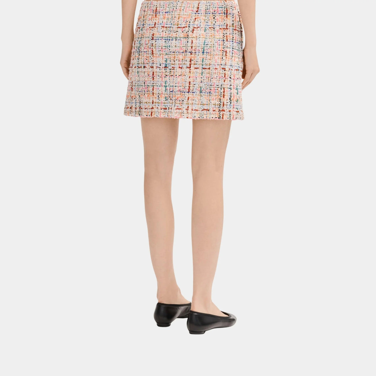 Short Skirt in Multicolor Cotton Tweed