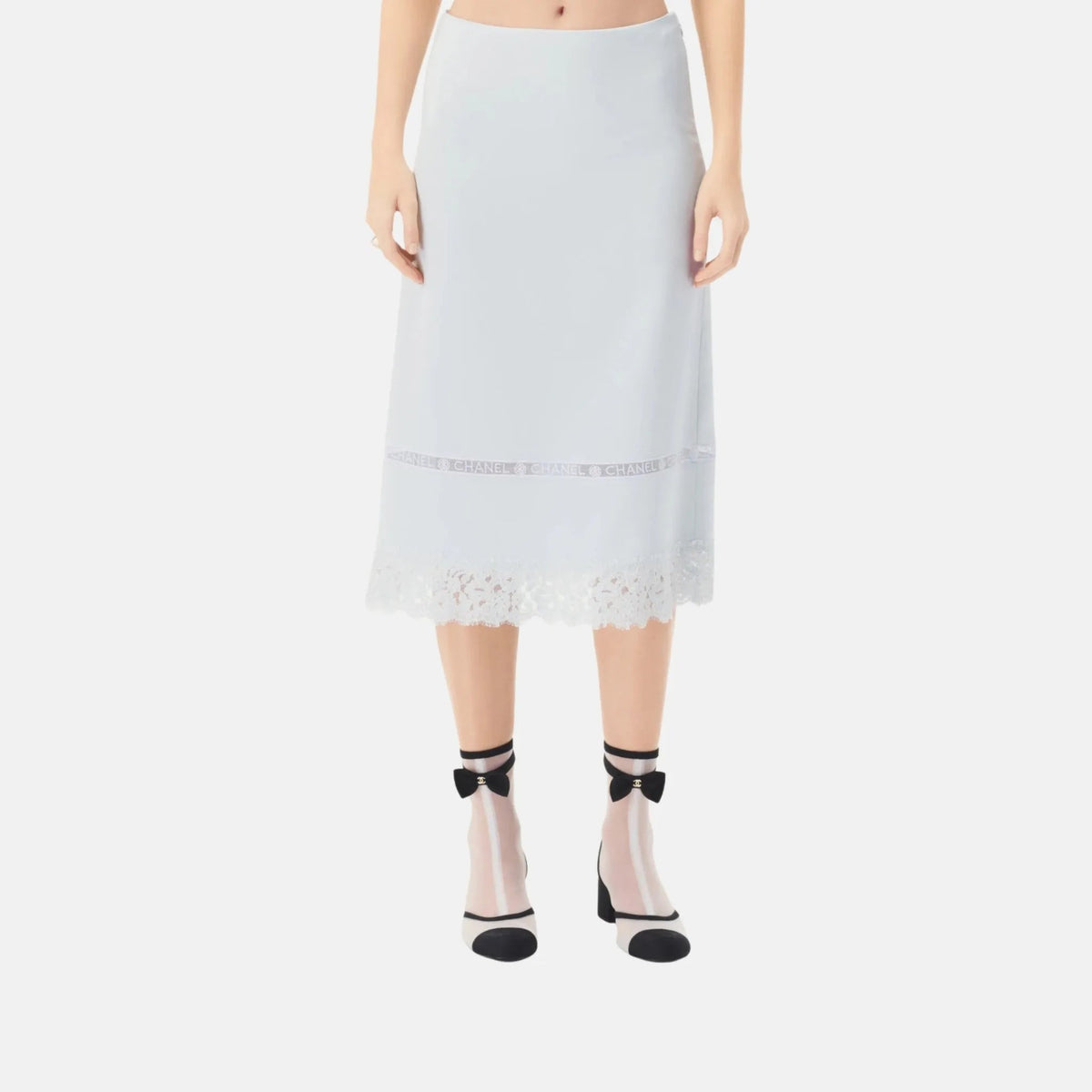 Skirt in Silk Satin and Lace