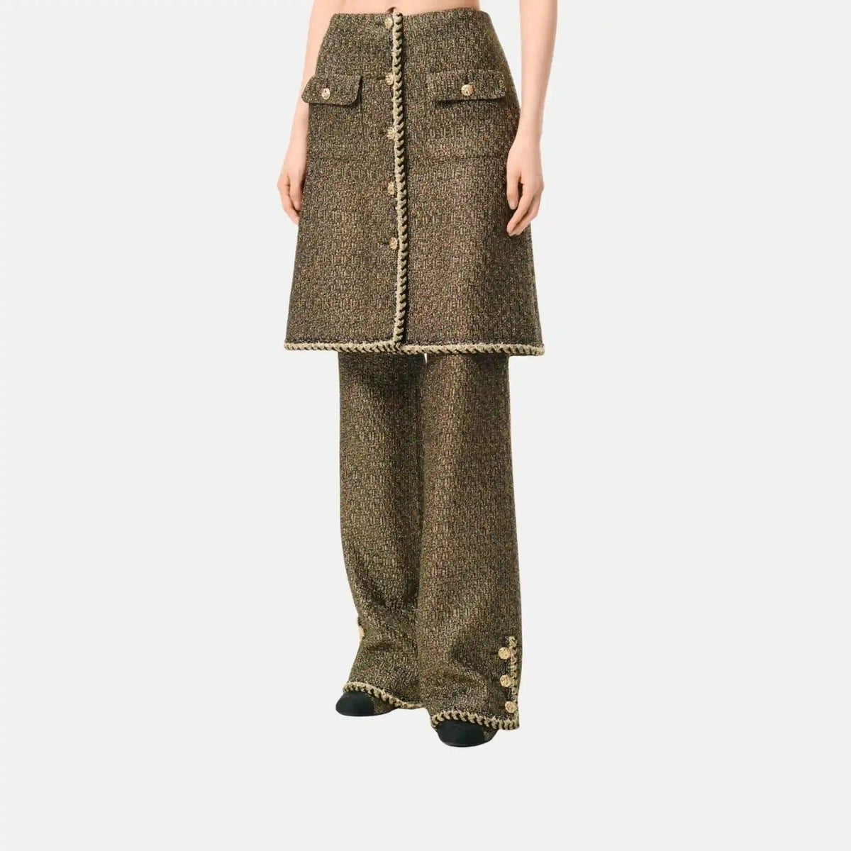 Skirt Tweed Gold And Black
