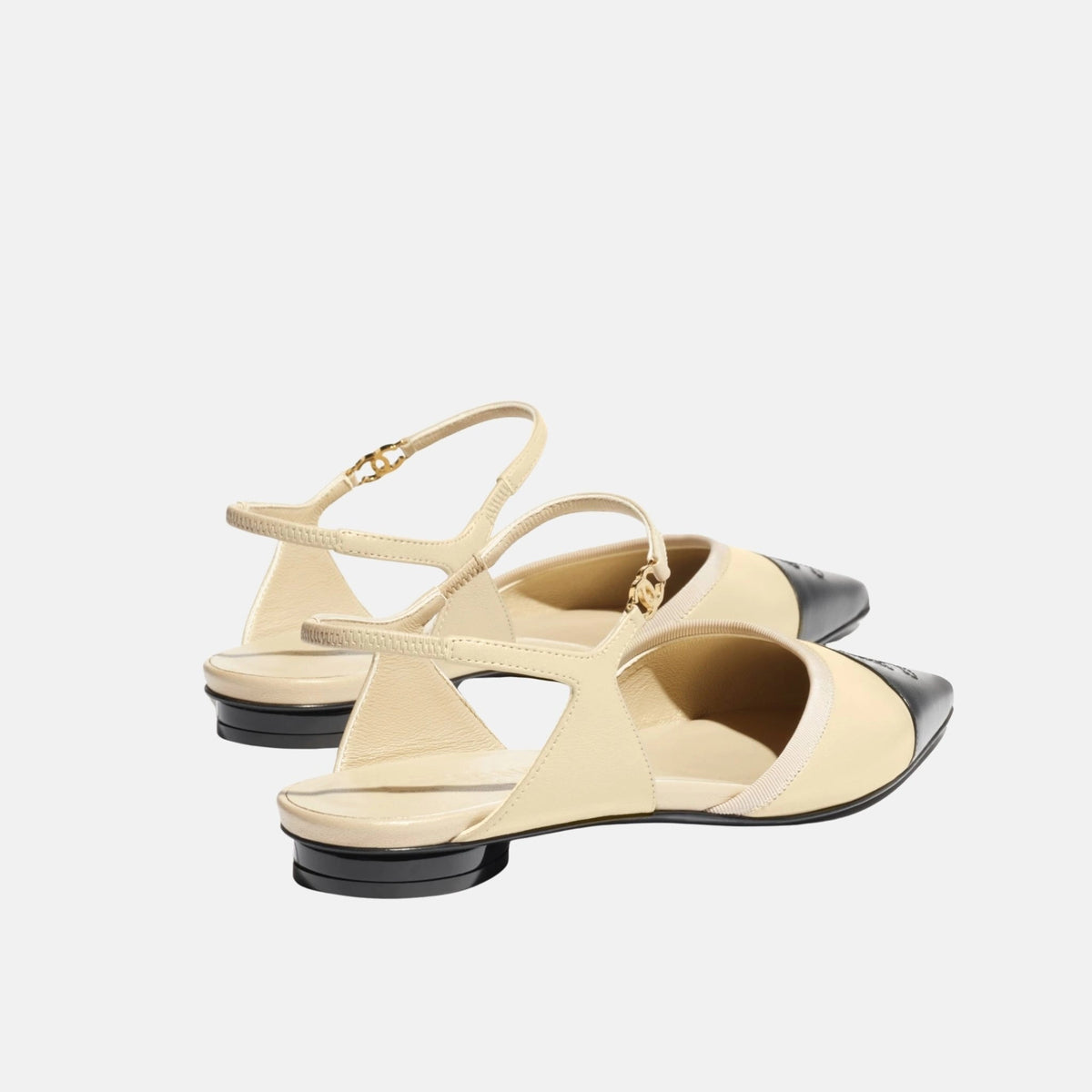 Slingbacks Beige in Iridescent Lambskin