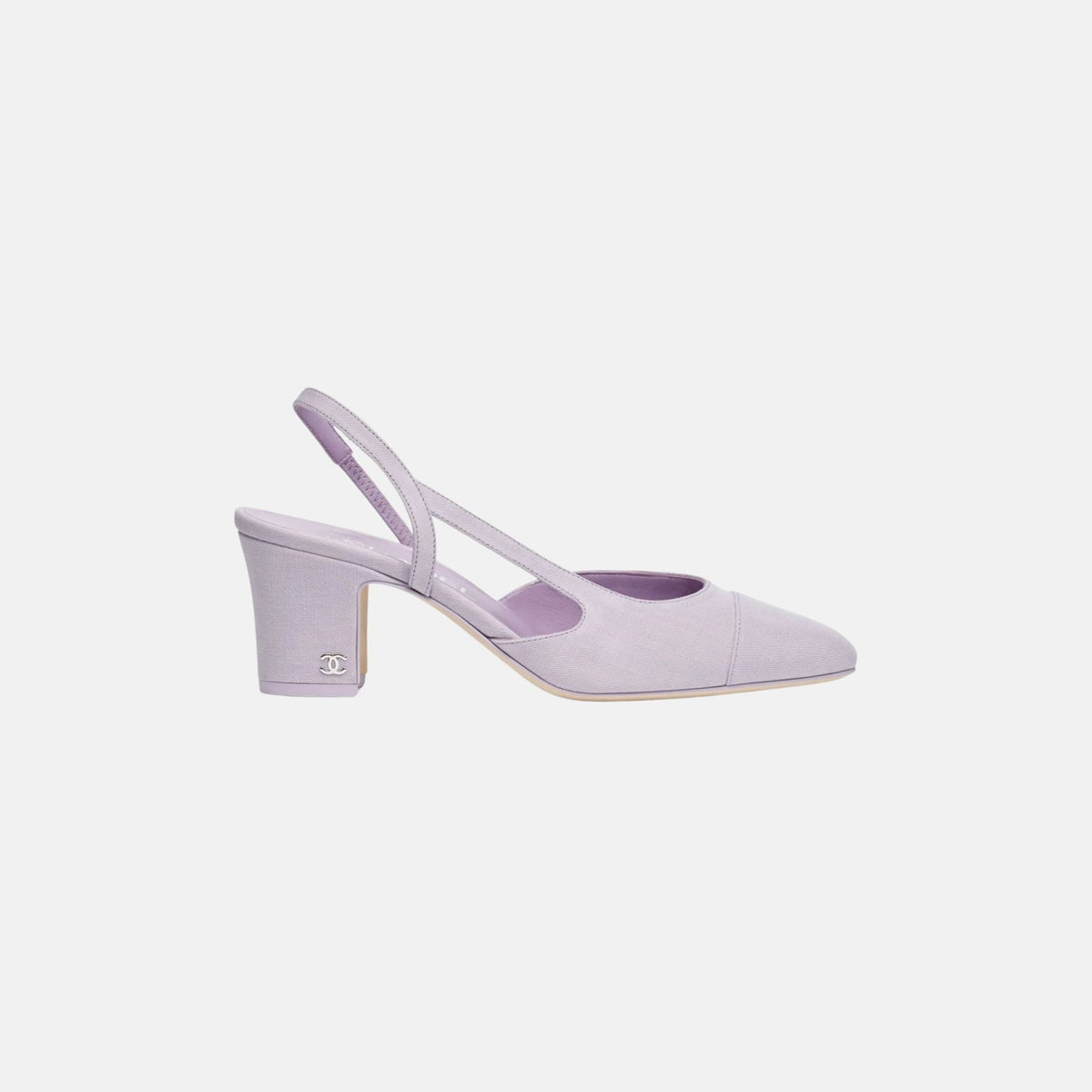 Heeled Slingbacks in Denim