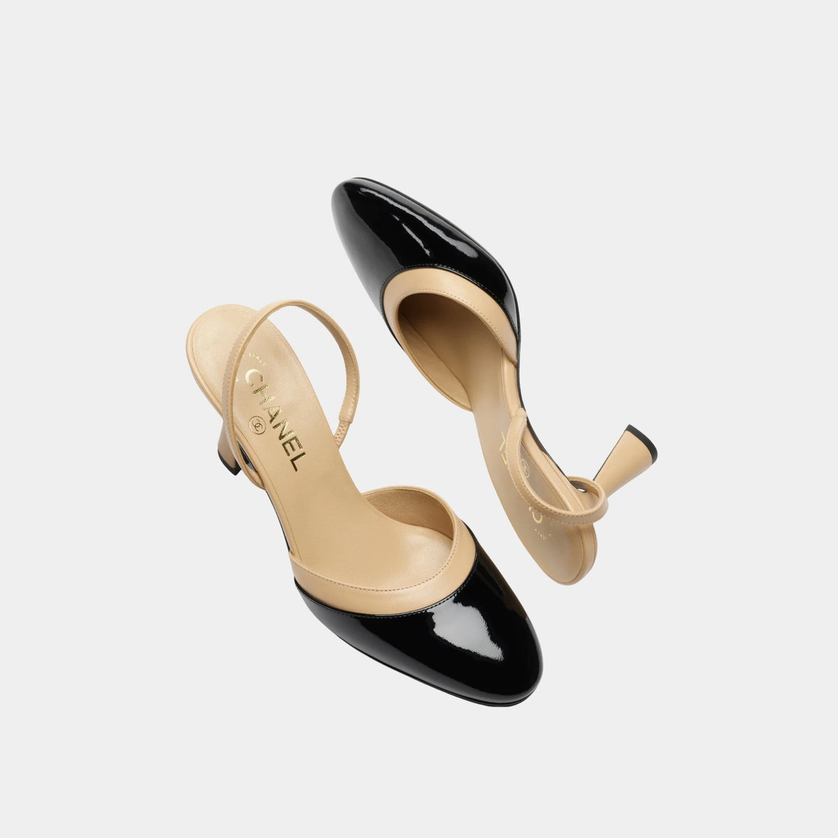 Slingbacks in Patent Calfskin & Lambskin