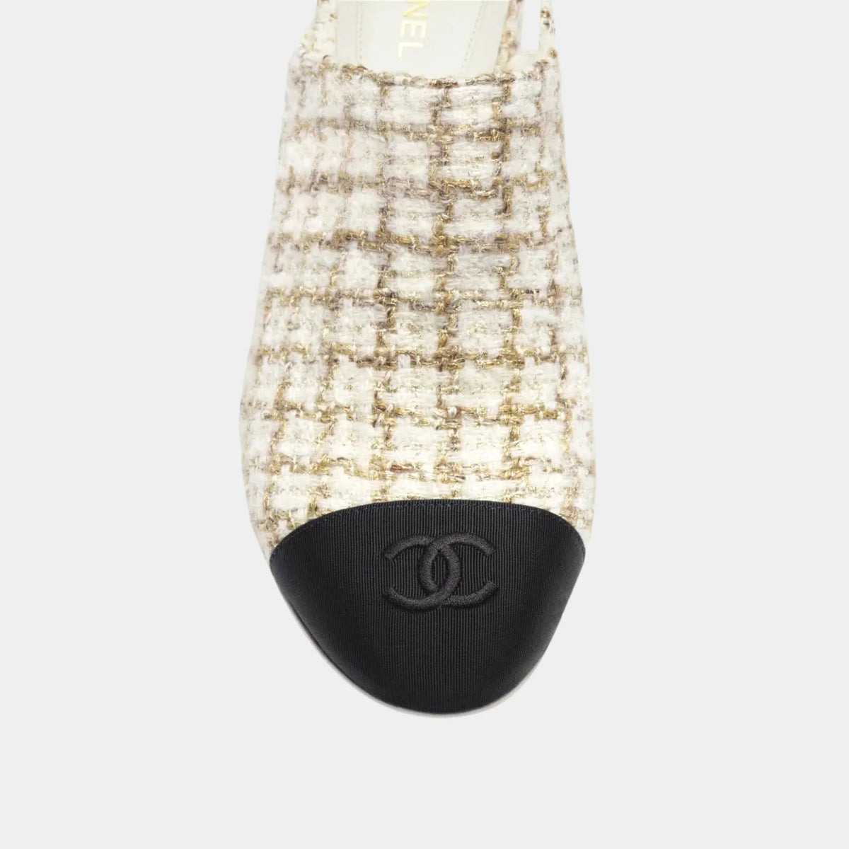 Slingbacks in Wool, Mohair Tweed & Grosgrain