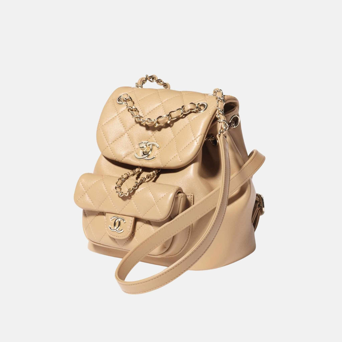 Small Backpack In Calfskin And Gold Tone Metal