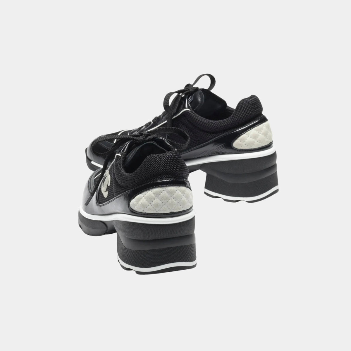 Sneakers in Mixed Fibers Shiny and Suede Calfskin