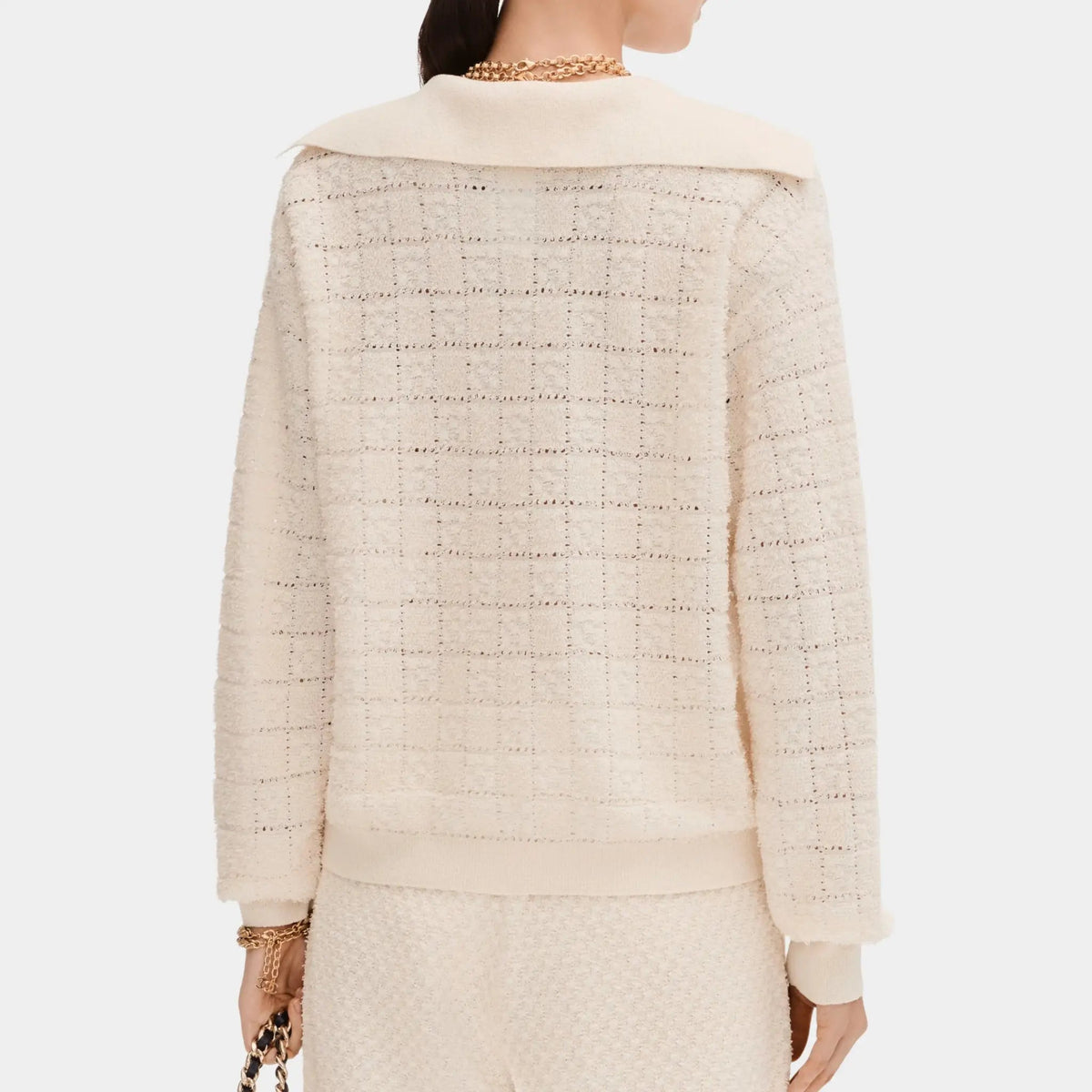 Sweater in Silk Ecru