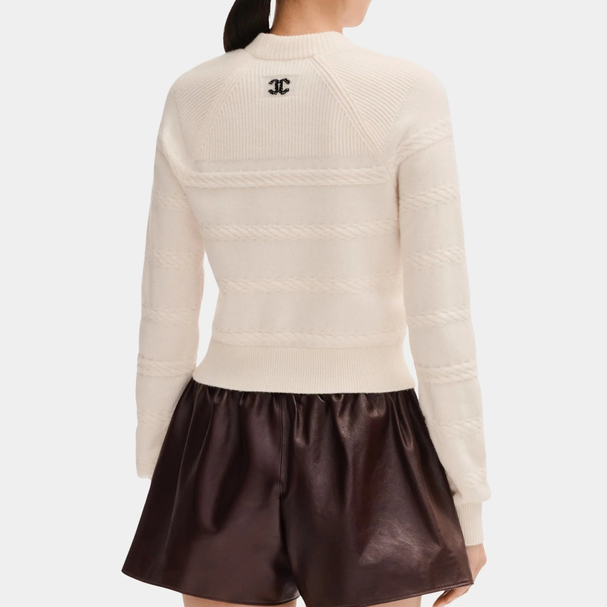 Sweater in Silk White Cashmere