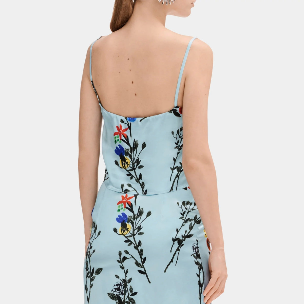 Top in Printed Silk Satin