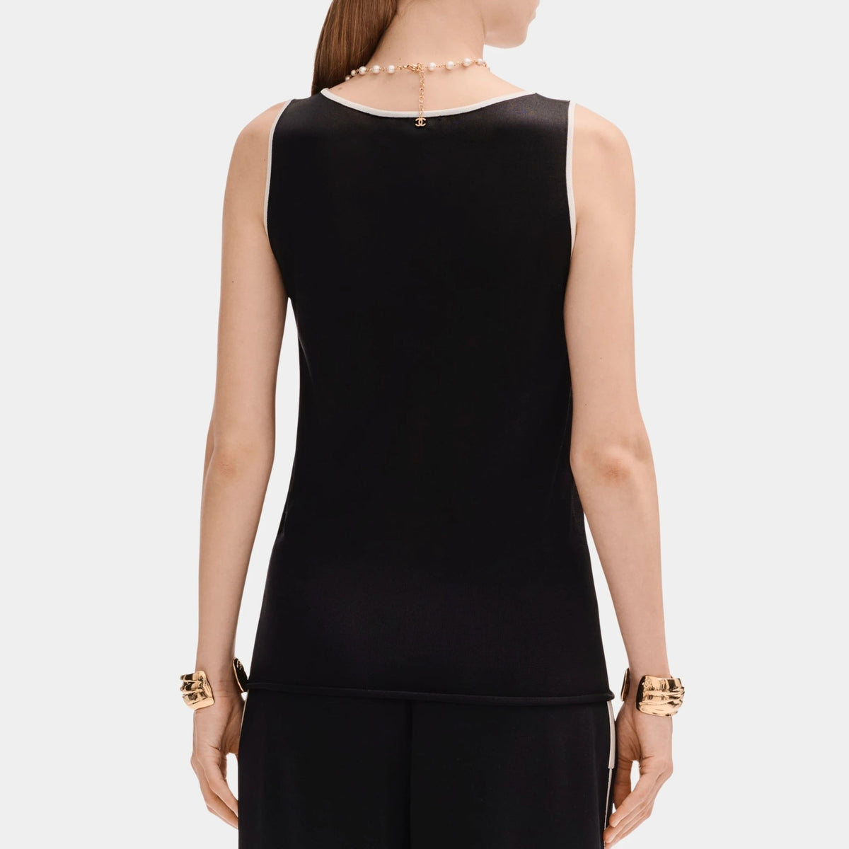 Top in Silk Black and White