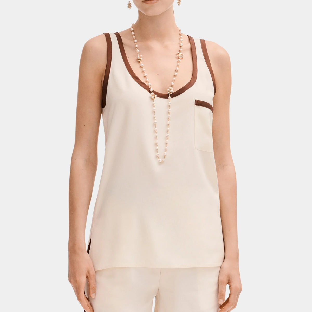 Top in Silk Light Yellow and Burgundy