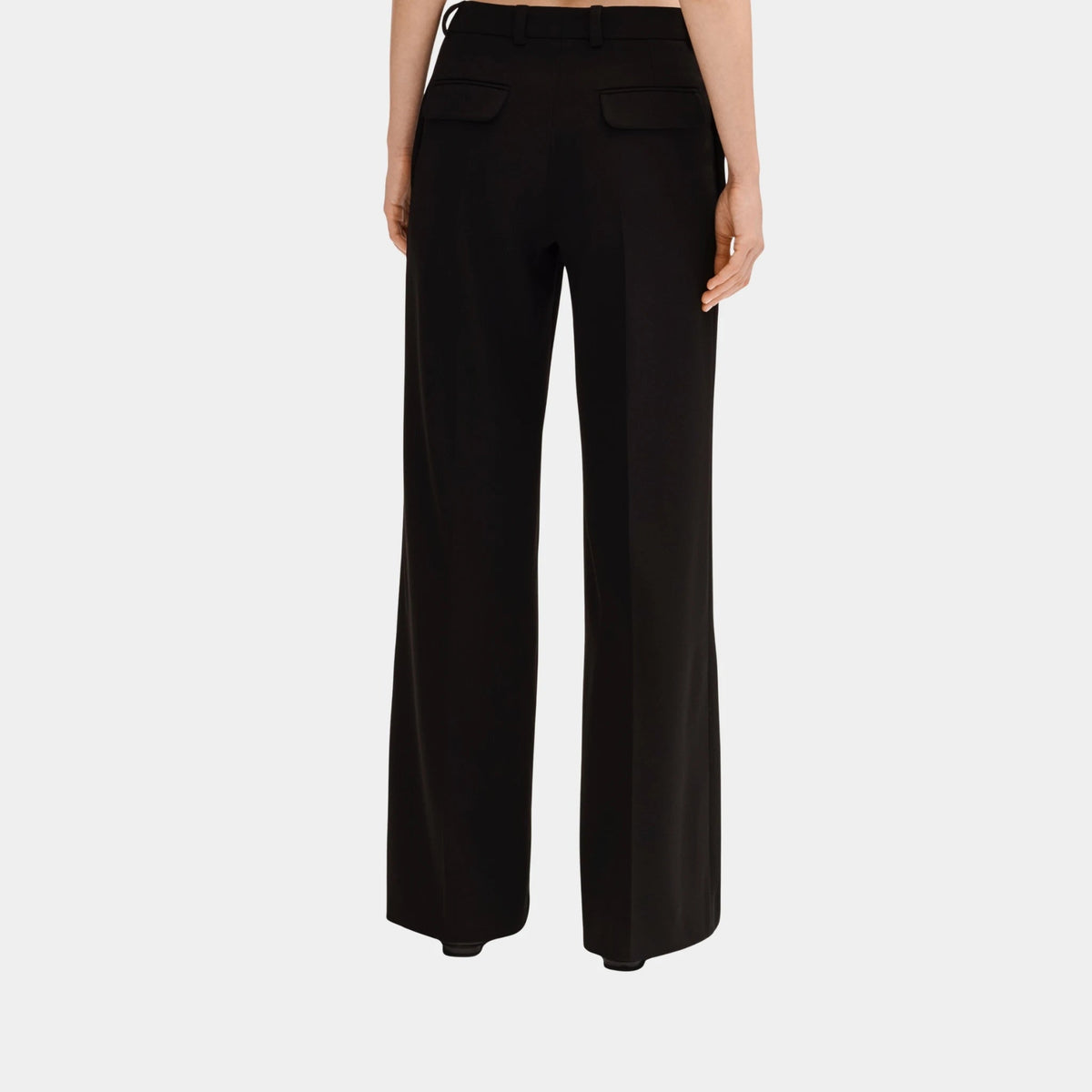 Trousers in Black Plain Wool