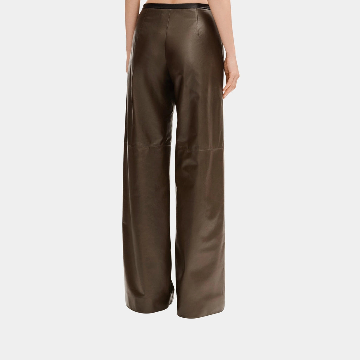 Trousers in Khaki and Black Lambskin