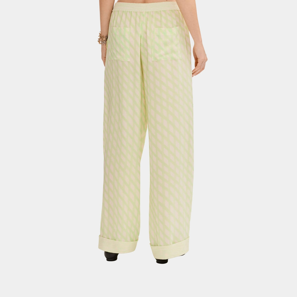 Trousers in Printed Crepe de Chine