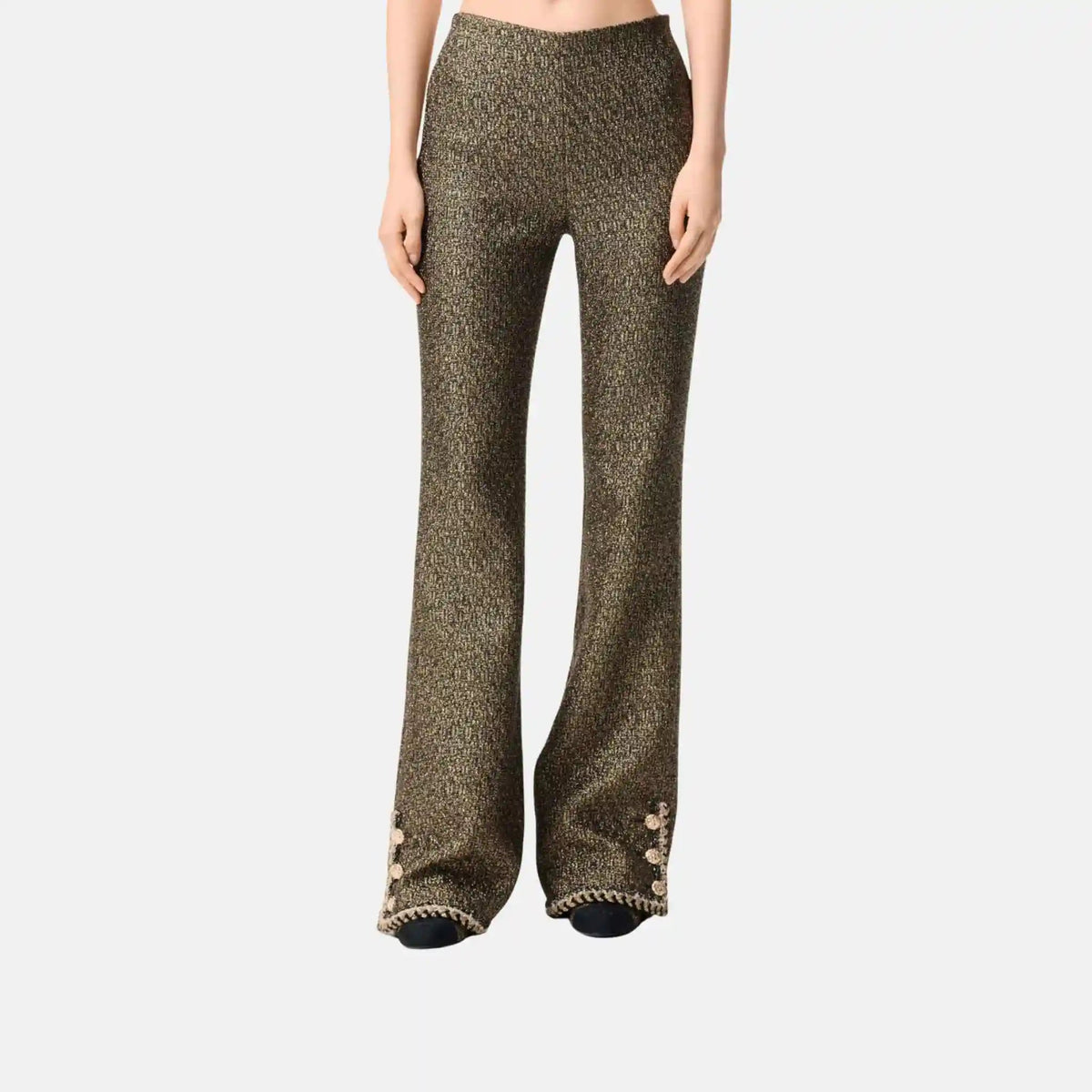 Trousers Tweed Gold And Black