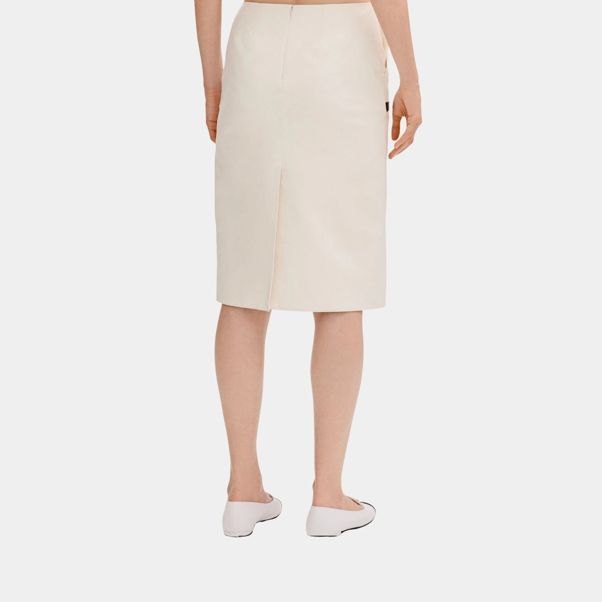 White and Black Skirt in Lambskin