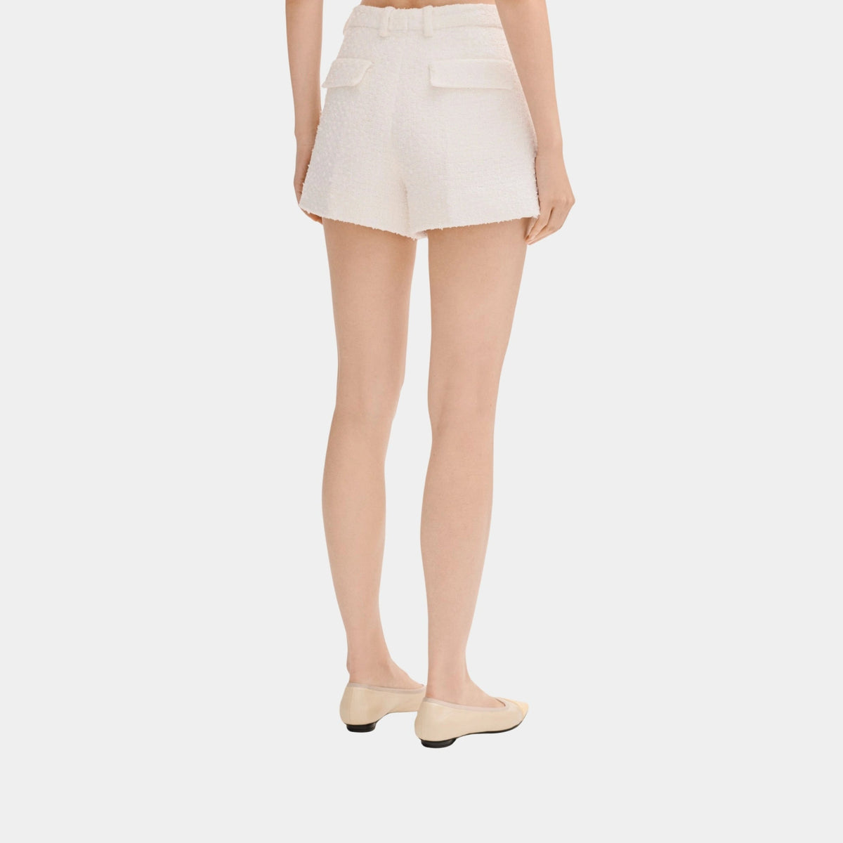 White Shorts in Tweed