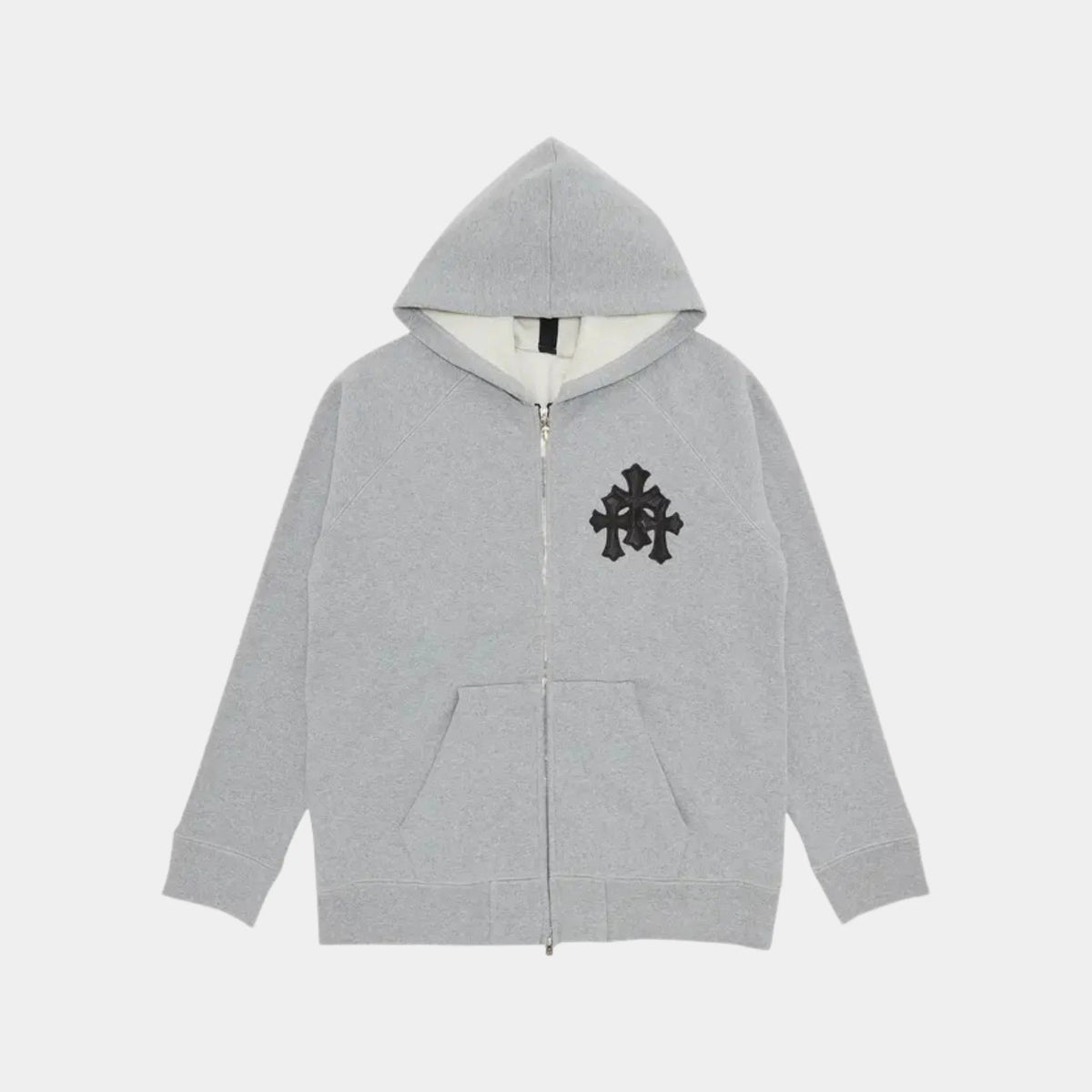 Leather Cross Logo Hoodie