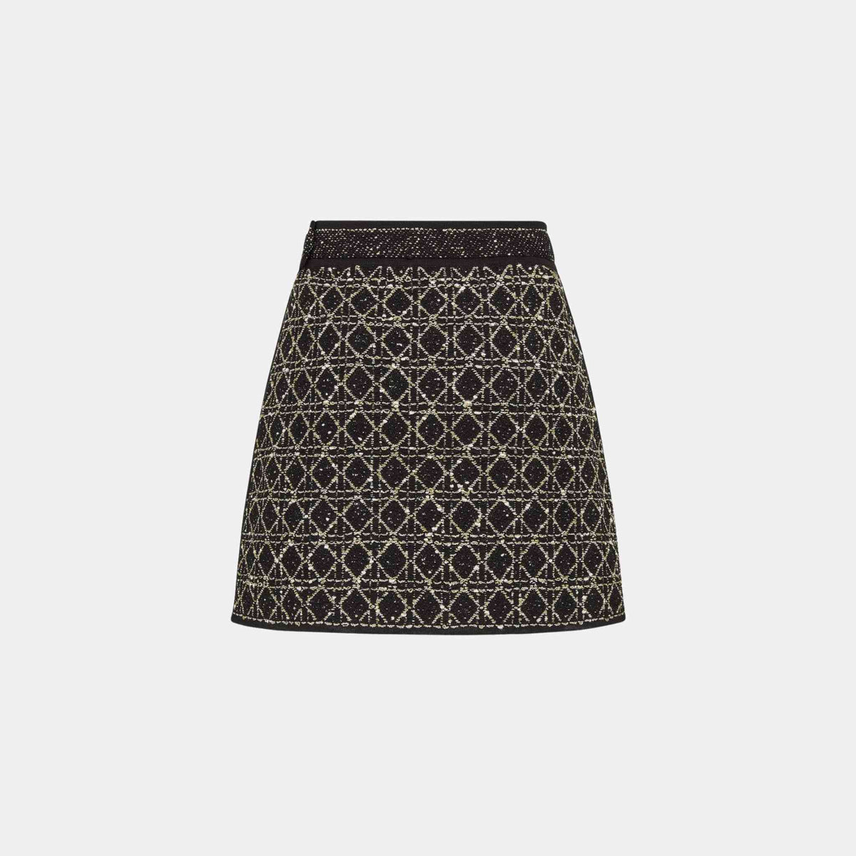 Cannage Miniskirt Blended Cotton And Silk Tweed