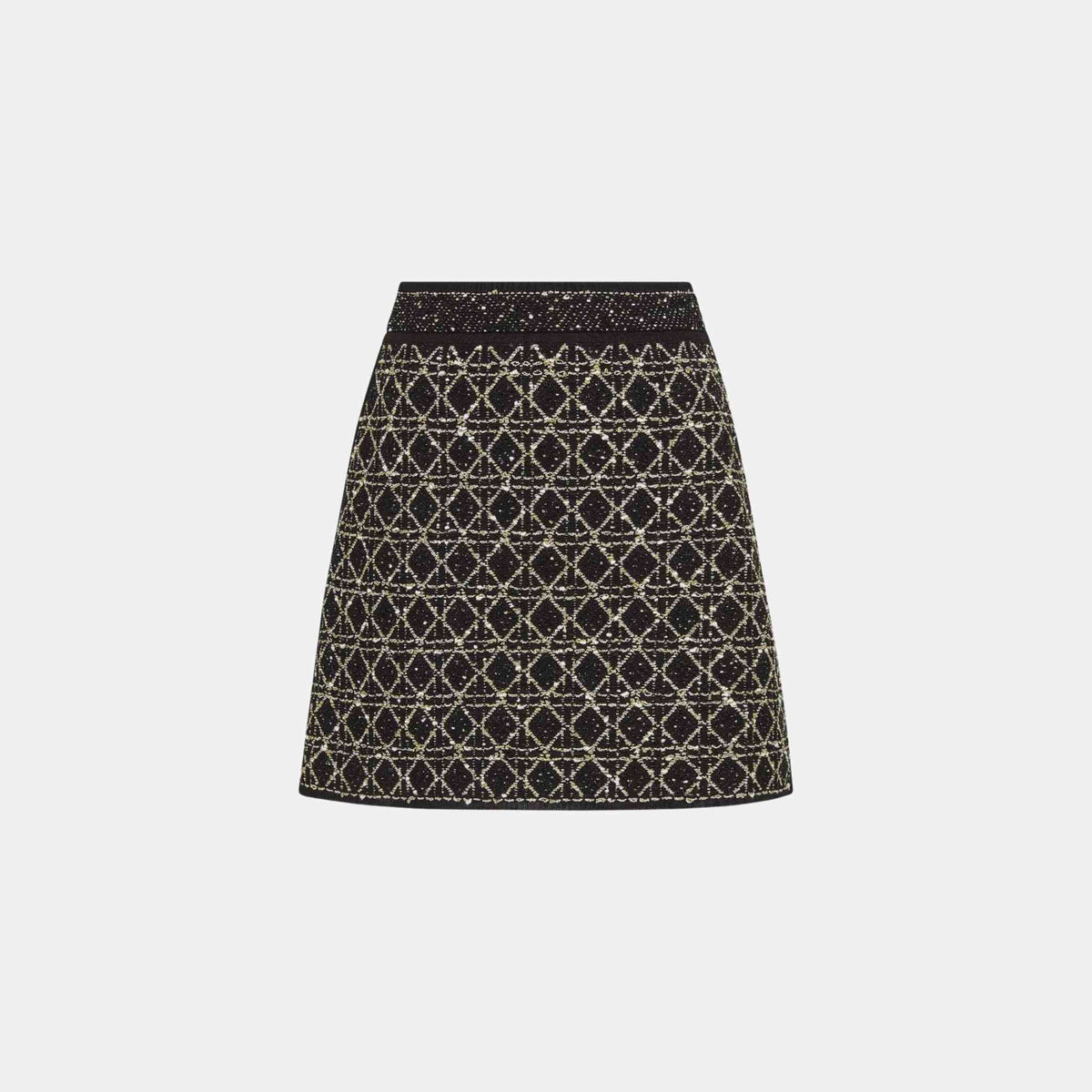 Cannage Miniskirt Blended Cotton And Silk Tweed