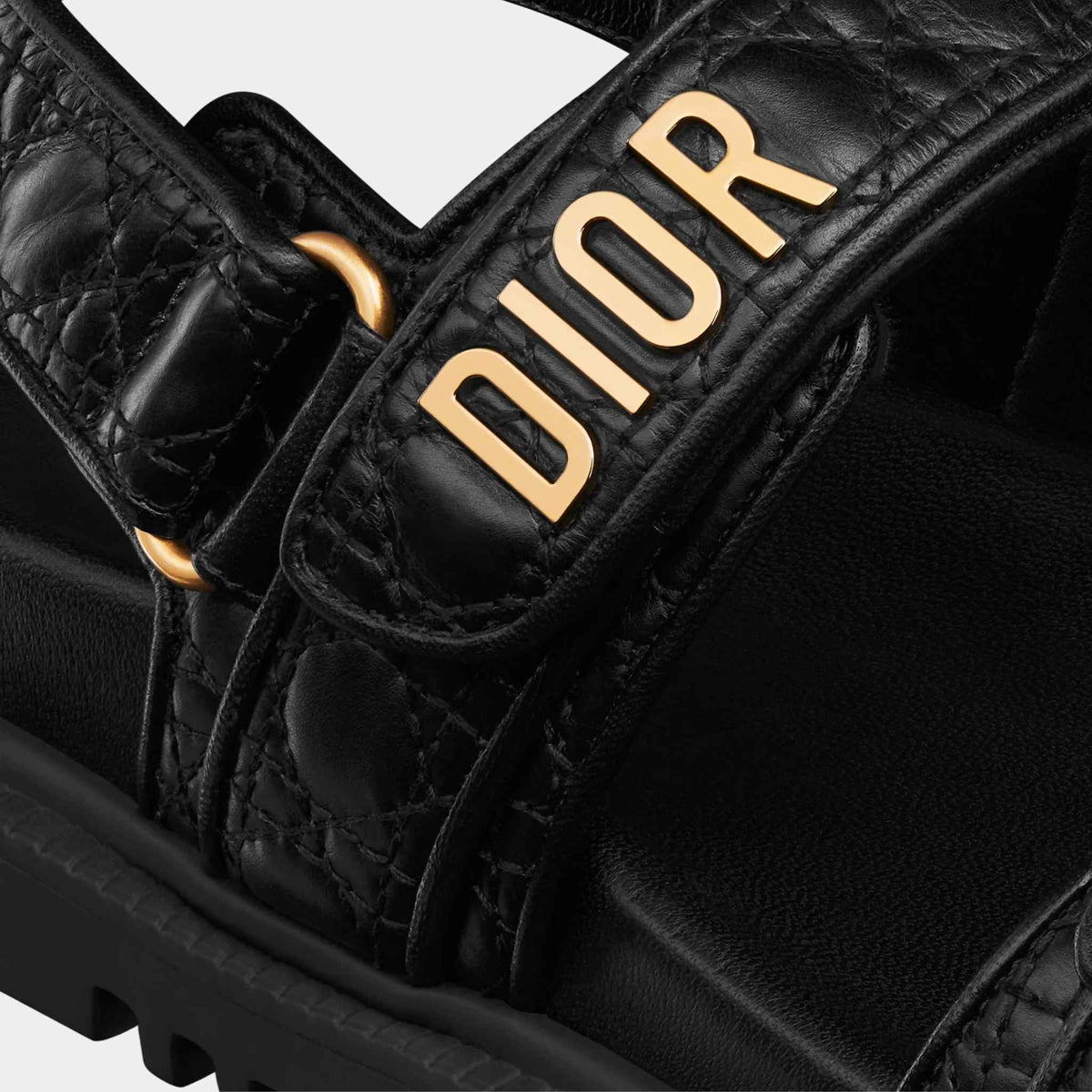 Dioract Sandal Black Quilted Cannage Calfskin