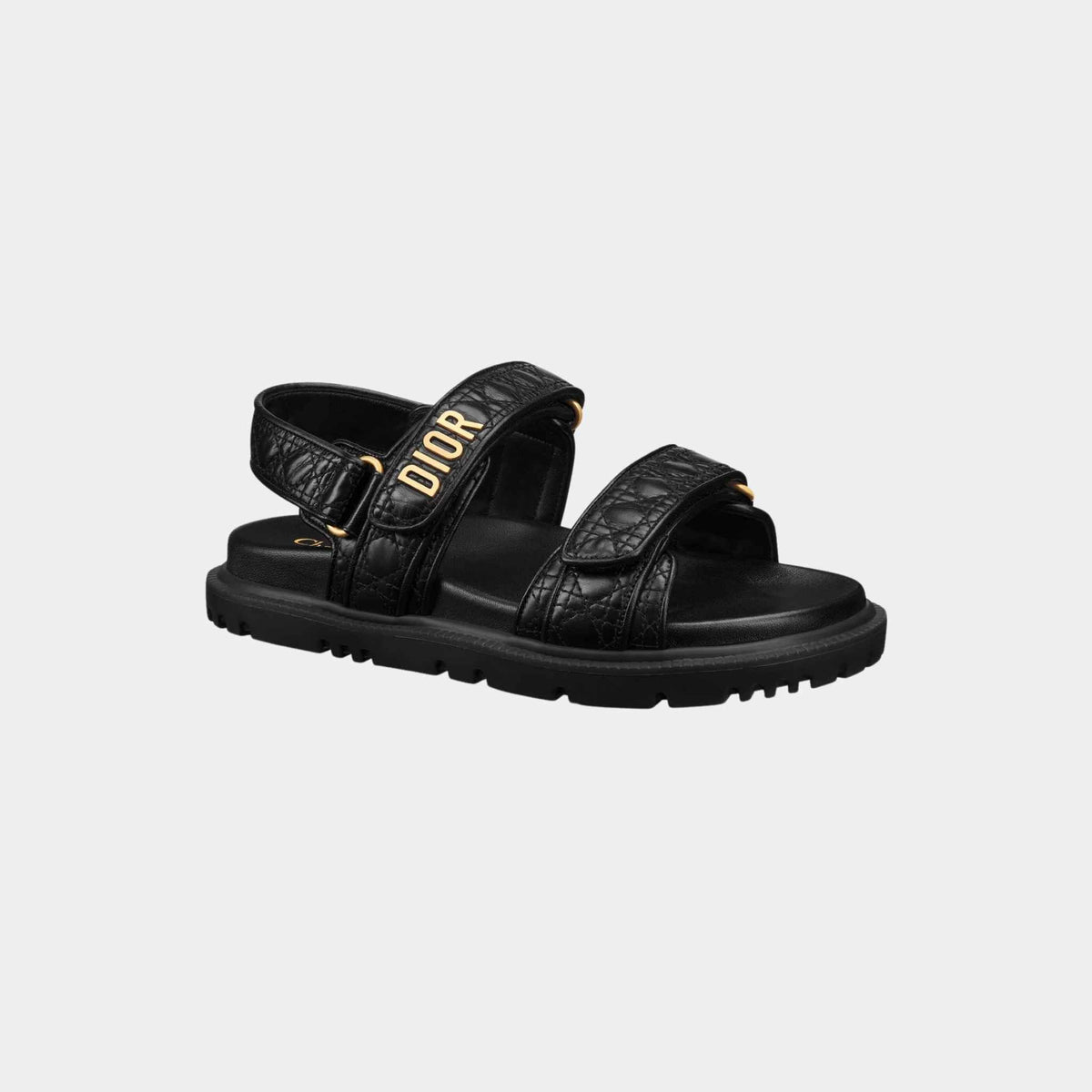 Dioract Sandal Black Quilted Cannage Calfskin