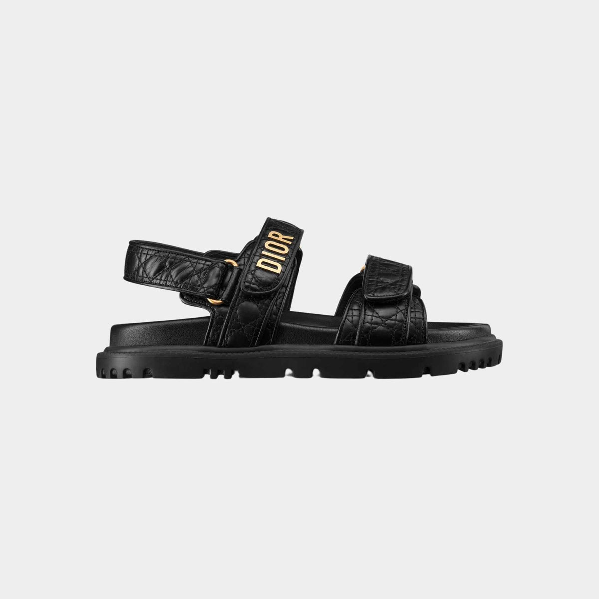 Dioract Sandal Black Quilted Cannage Calfskin
