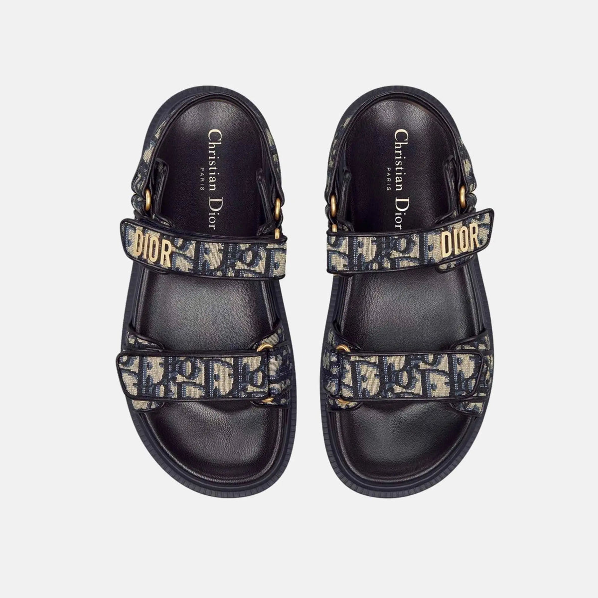 Dioract Sandal In Cotton Embroidered With Oblique Motif