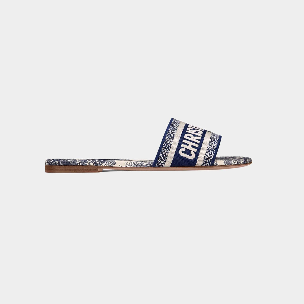 Dway Slide Embroidered Cotton Vibrant Blue
